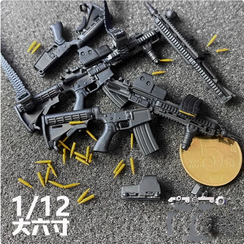 Maßstab 1/12 Soldat Szene Requisiten CA415 Waffe Set Zubehör Harz Modell Spielzeug Für 6'' Action Figur Körper Auf Lager