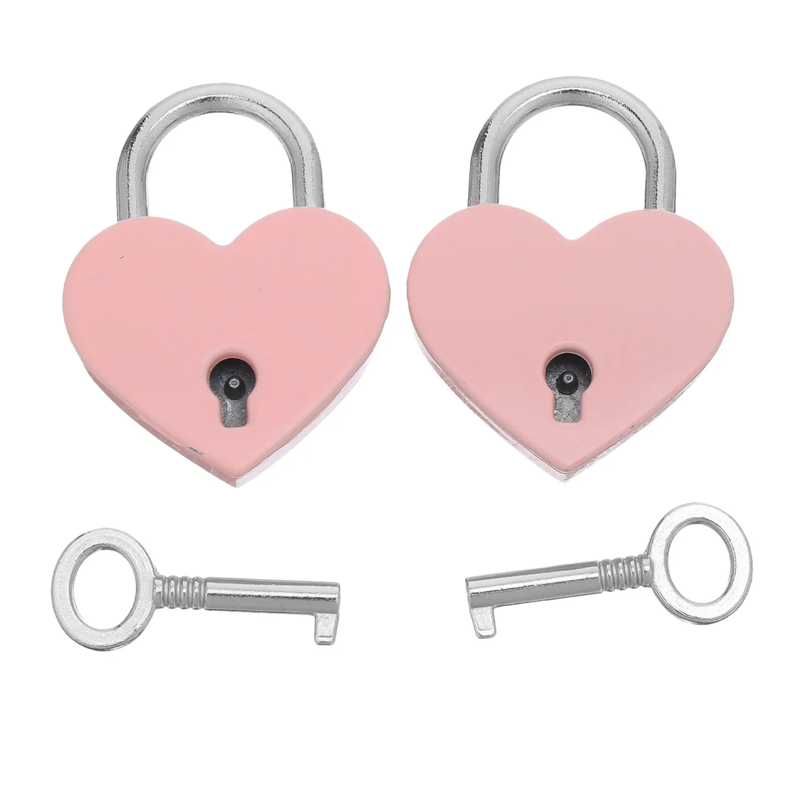 

2Pcs Heart Shaped Padlock Mini Metal Love Lock Keyed Lock for Diary Handbag Bag Storage Box Romantic Vintage Padlock