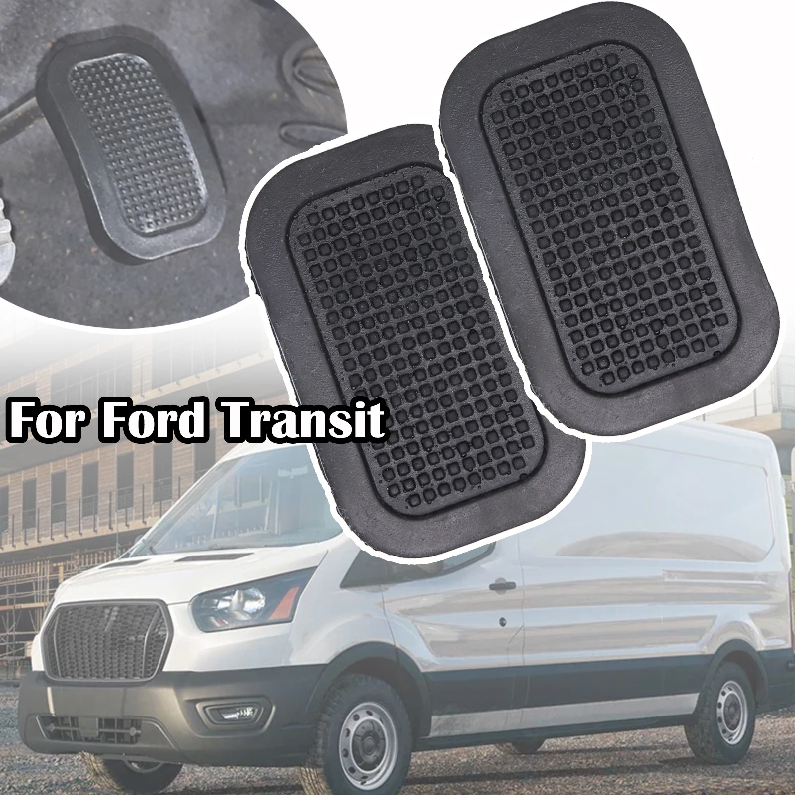 

2pc For Ford Transit Bus Brake Clutch Feet Pedal Pad Cover Replacement 86VB2454AA 1965 1973 1981 1990 - 2002 2003 2004 2005 2006