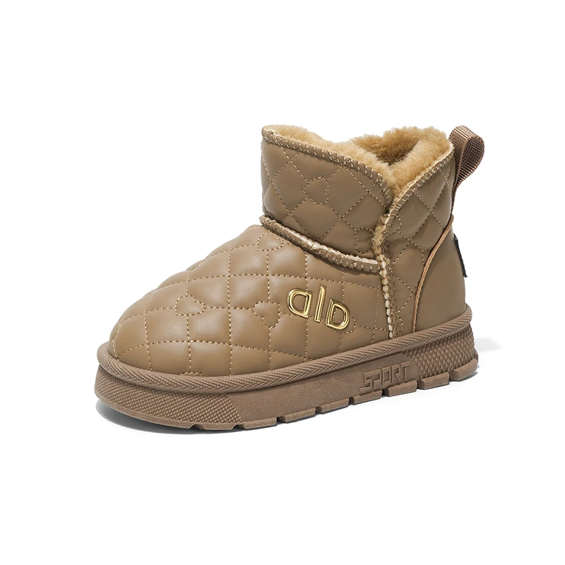 جديد الأطفال أحذية الموضة الشتاء سميكة الفتيان الفتيات المضادة للانزلاق الأحذية الجلدية الدافئة الجانب سستة الصلبة الاطفال 2026 حذاء كاجوال #3