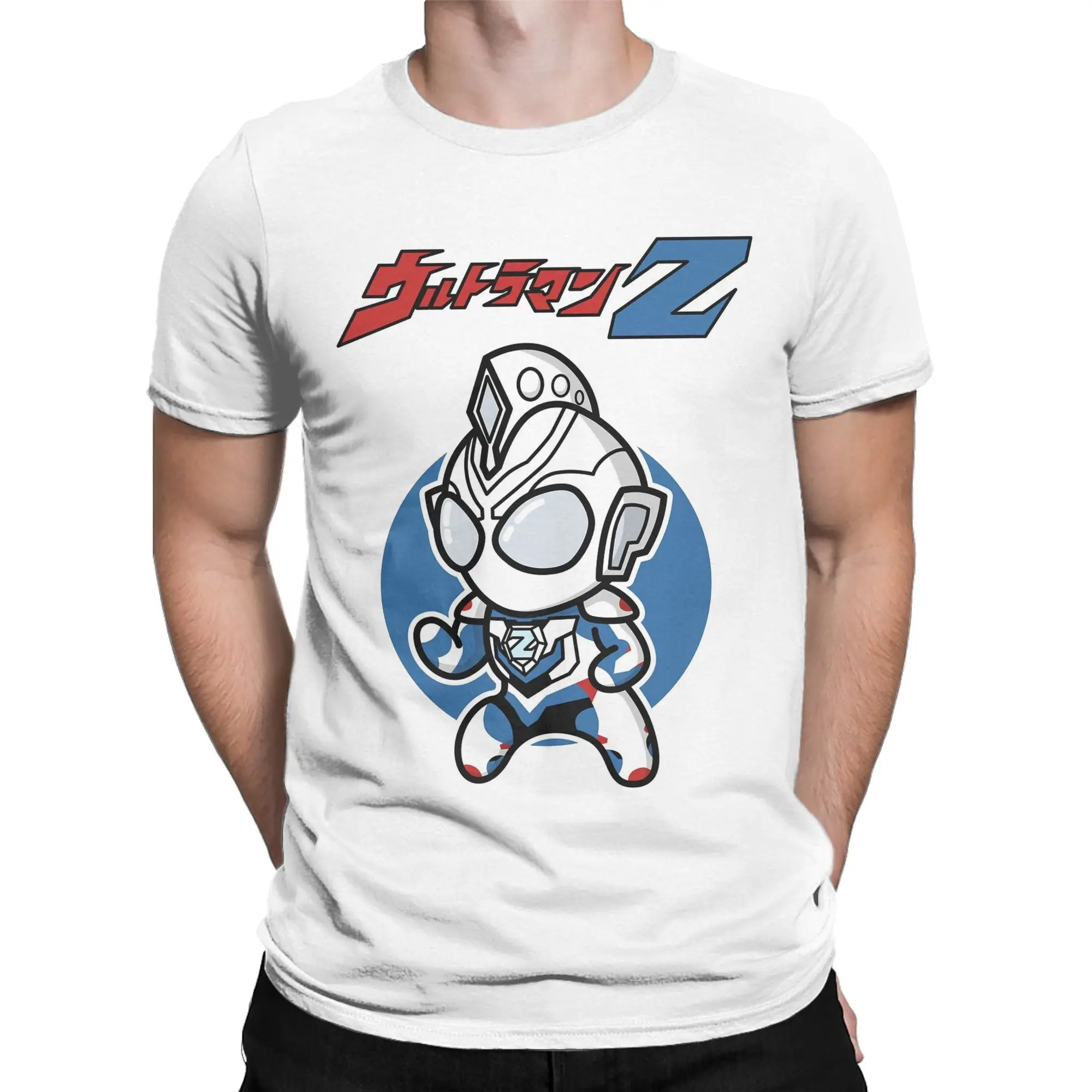 Streetwear Ultramans Z Original Form Chibi Style Kawaii T-Shirt Men Round Neck Short Sleeve Clothing Cotton Summer Clothes