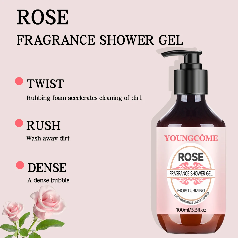 جل الاستحمام الوردي، مرطب وناعم وتبييض الجسم، العناية بالجسم، التحكم في الزيوت، العناية بالبشرة المنعشة