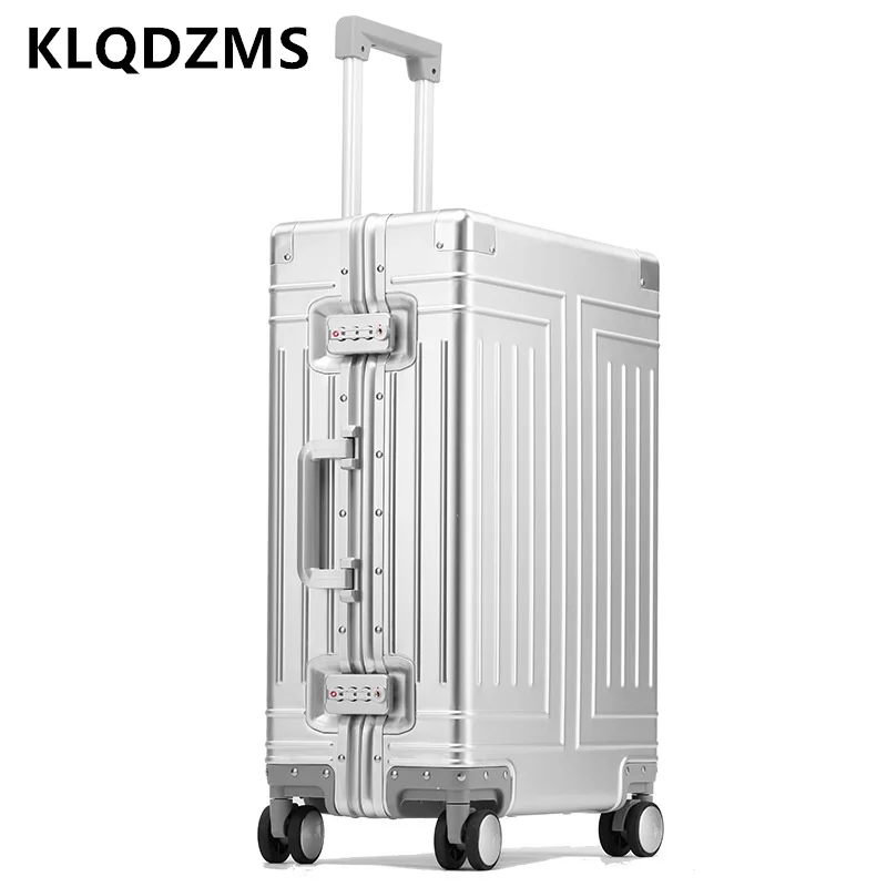 KLQDZMS-Valise à Roulettes en Alliage d\'Aluminium et de Magnésium pour Femme, Valise d\'Embarquement de 20, 24, 26 et 29 Pouces