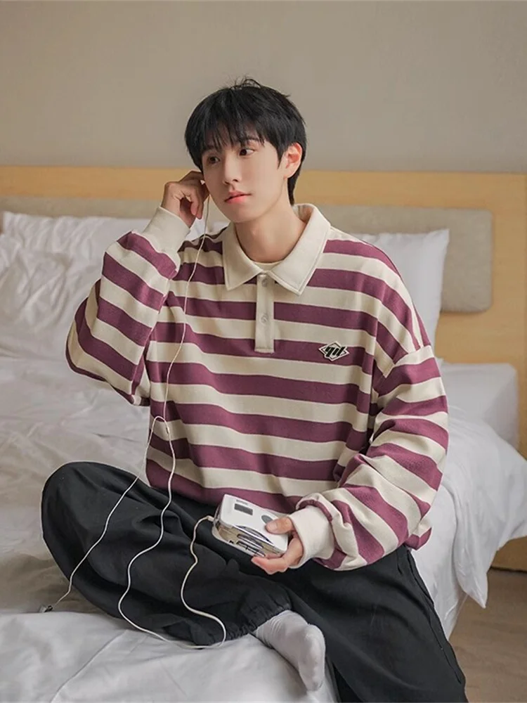 

Мужской свитер в полоску, весна-осень, цветной, повседневный, винтажный, удобный, дышащий