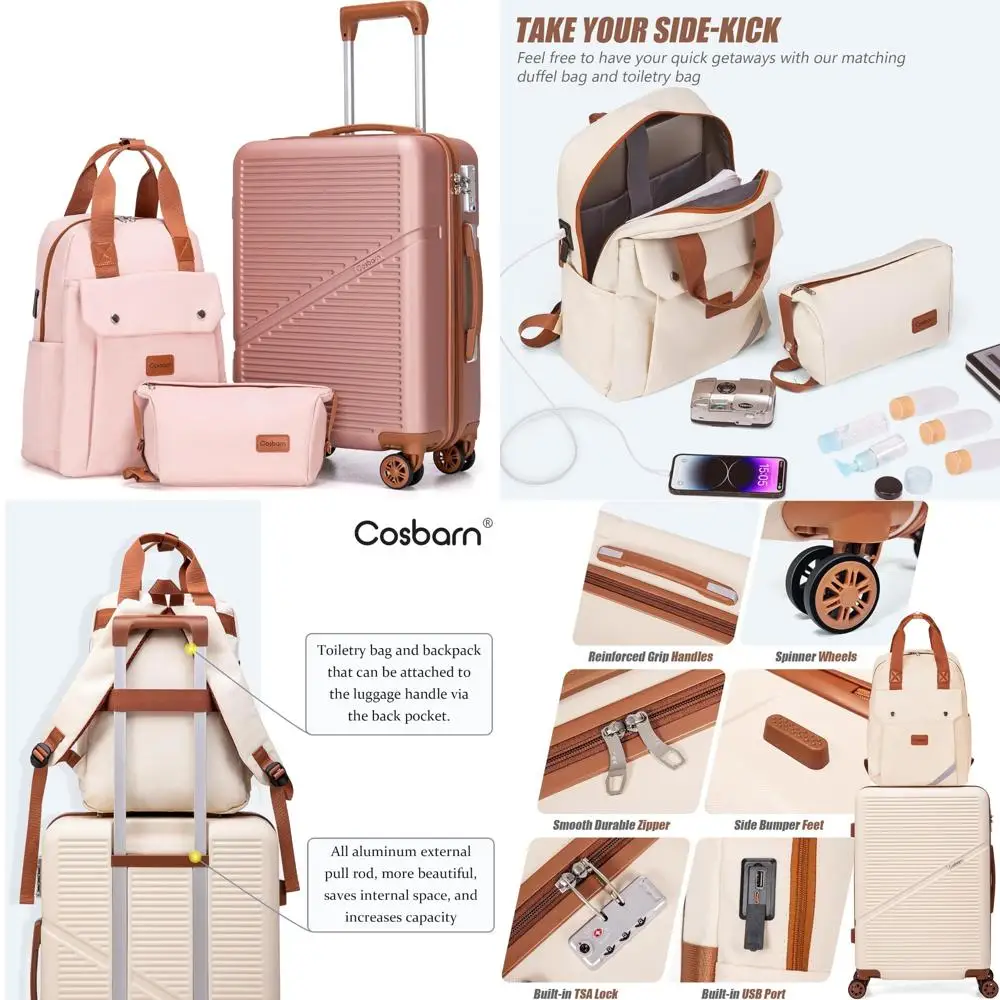 Equipaje de mano 22x14x9 aprobado por aerolínea, maletas de mano de 20 pulgadas con ruedas, equipaje de mano ligero ABS, traje de viaje