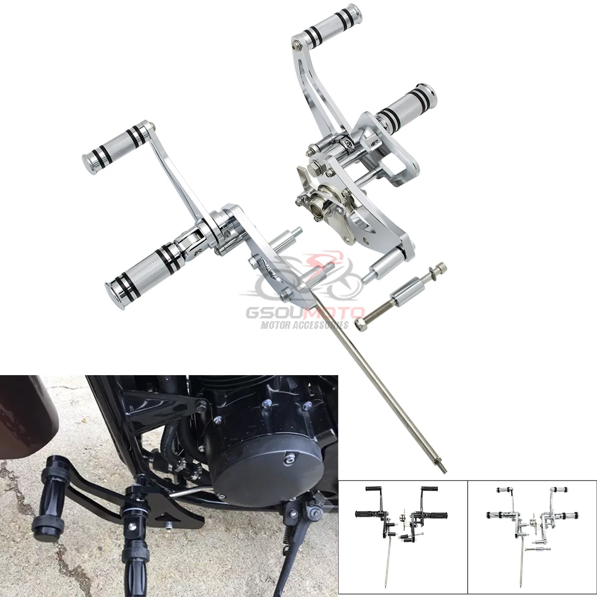 Forward Controls Complete Kit Foot Pegs Levers Linkage For HONDA Shadow Aero C4 Spirit Phantom 750 VT750 VT750C Motorcycle Parts