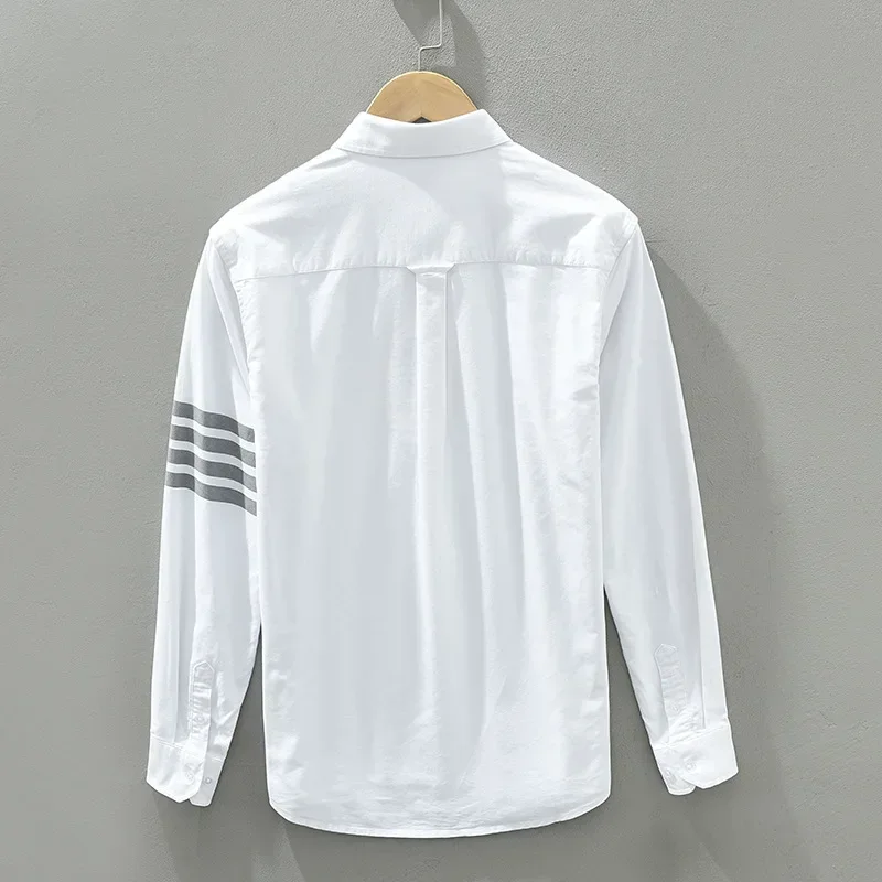 

Spring Autumn New High Quality Korean Fashion Slim-fit Casual White Shirts for Men Long Sleeve Loose Top Cardigan Shirts
