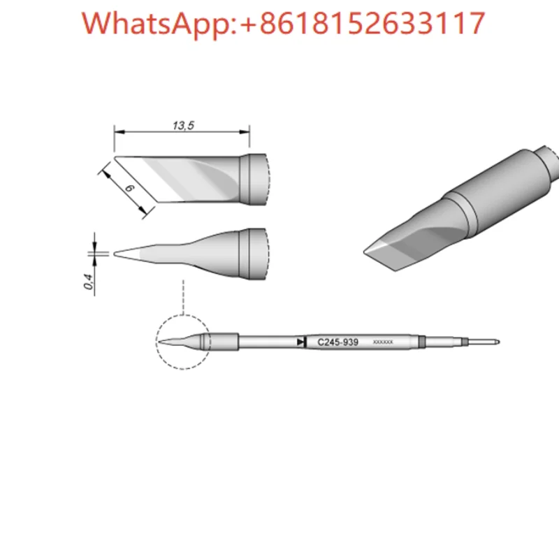 C245939 شفرة سبيكة لحام تلميح 955 C245-765 789 سحب سبيكة لحام تلميح على شكل K