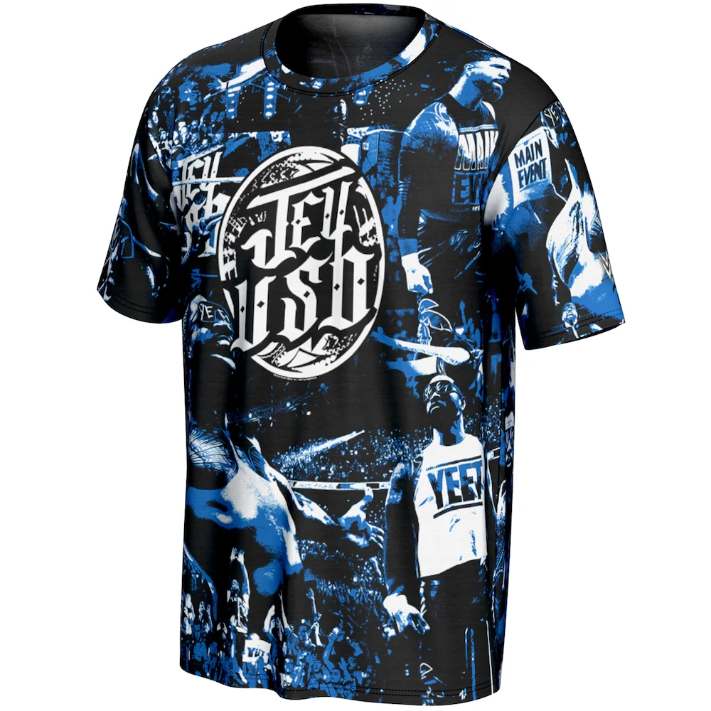 Men's Black Jey Uso Crowd T-Shirt 3D Printed Outdoor Sport Quick Drying Short Sleeve Tee Daily Casual Plus Size T-Shirt 2026