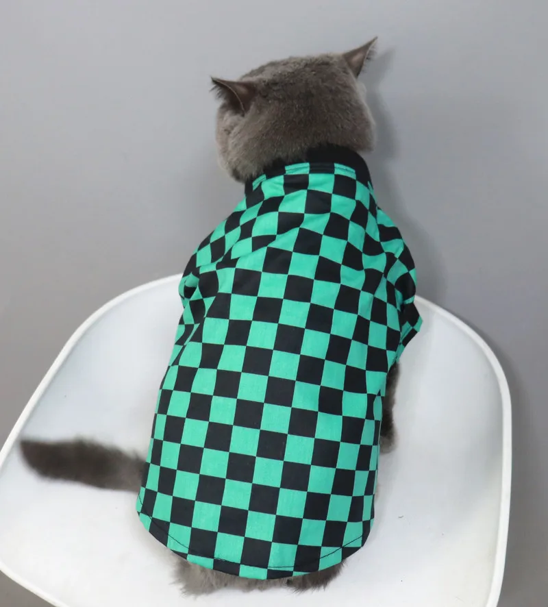 ¡Gran venta! Capa de gato cosplay de Tanjiro - Kimono fino de verano para mascotas con diseño antiderramamiento - Perfecto para disfraz de mascota con temática de anime