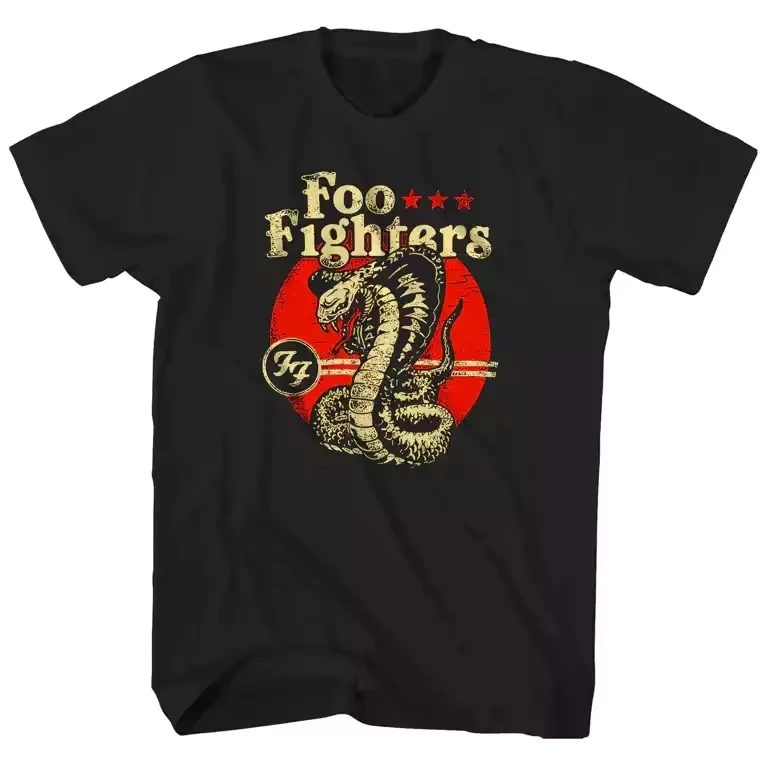 Foo Fighters Cobra T Shirt Mens Rock and Roll Music Classic Band Tee American Oversized Short-sleeved Men Women Street Top