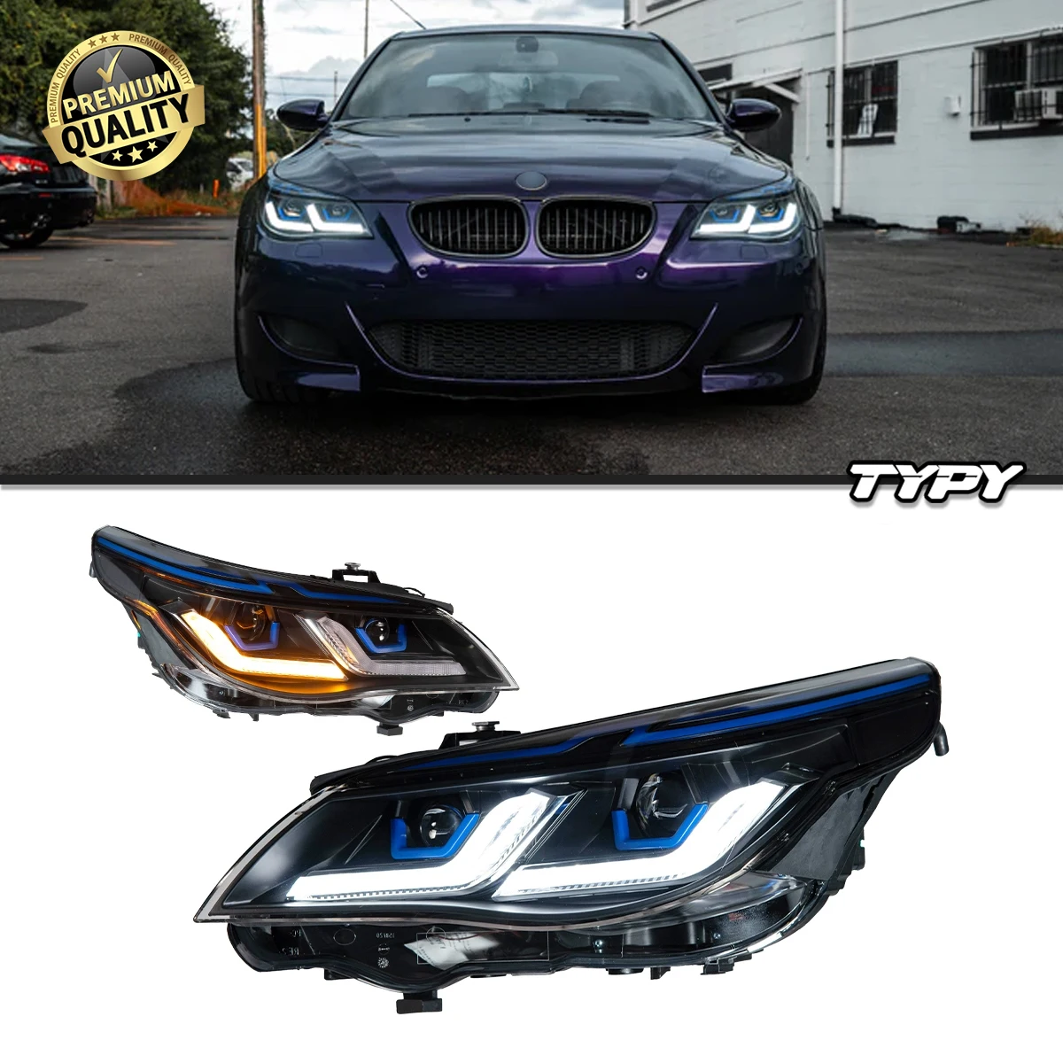 

TYPY Car Light For BMW 5 Serise E60 Headlight 2003-2009 523i 530i LED Head Lamps DRL Projector High Low Beam Auto Accessories