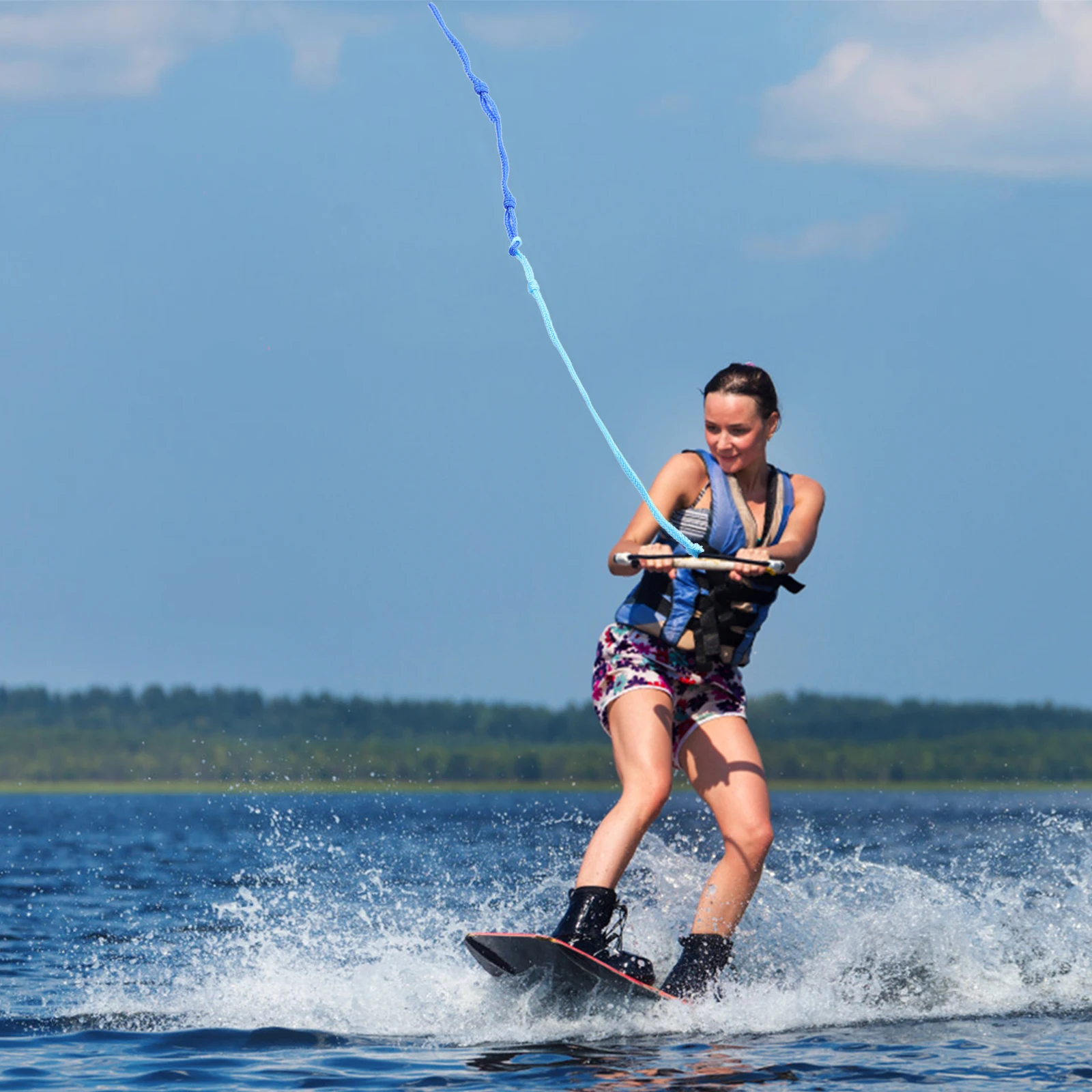 

Towable Watersports Rope Water Ski Rope Wakeboard Kneeboard Handle Lightweight Nylon Braided Bright Color Abrasion Resistant