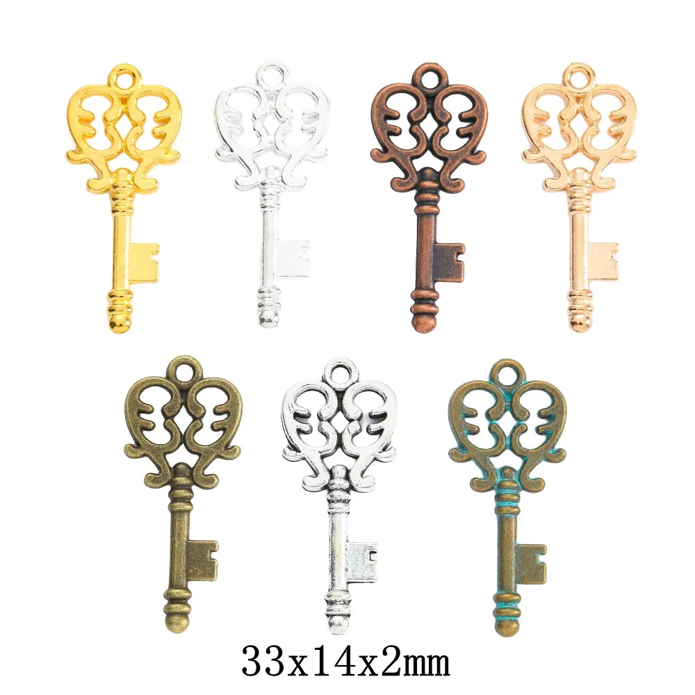 

30pieces (key) vintage zinc alloy charm metal pendant DIY jewelry discovery making accessories 1934