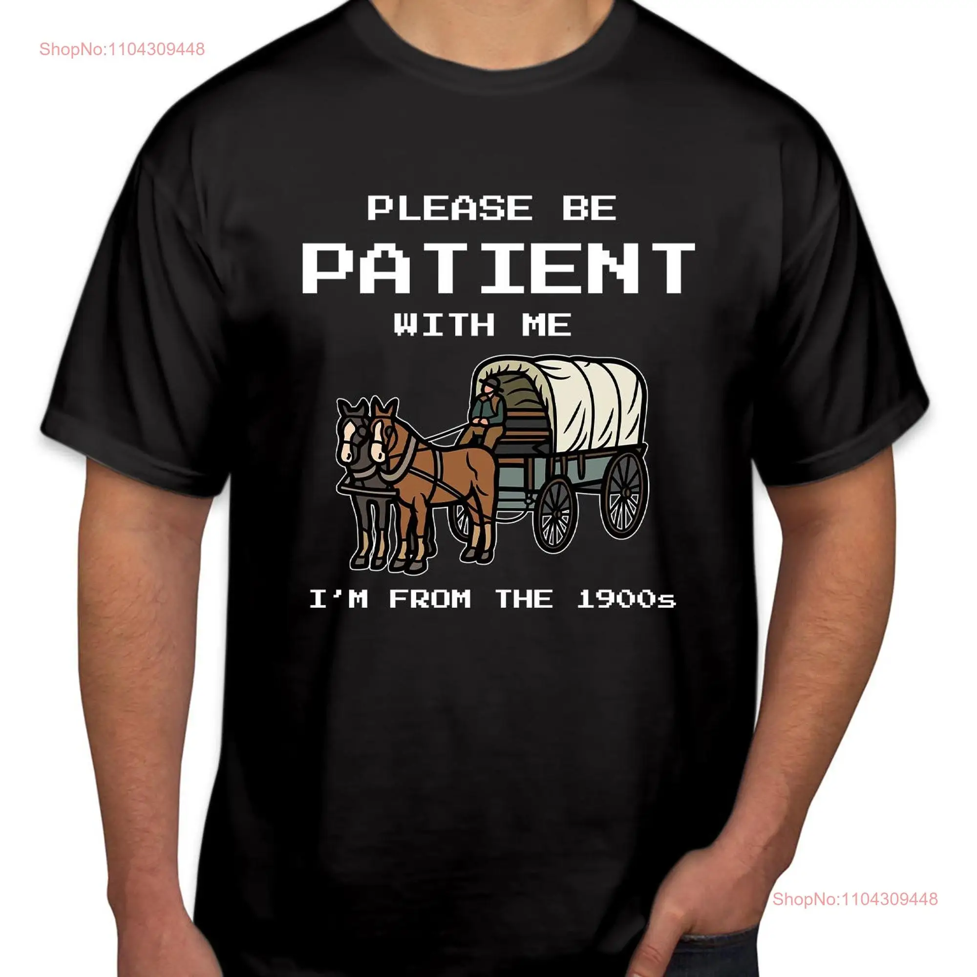 TSHIRT 2414 Be Patient with me I'm from 90's Funny Father's Day Dad Birthday T Shirt Fathers Men gift