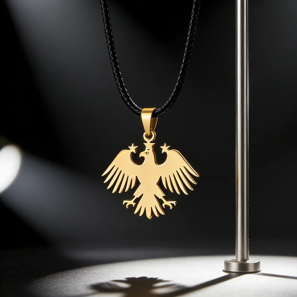 Syria Eagle Pendant Neckalces for Women Men Ethnic Syrian Jewelry Stainless Steel Never Fade Choker Neck Chain Gifts