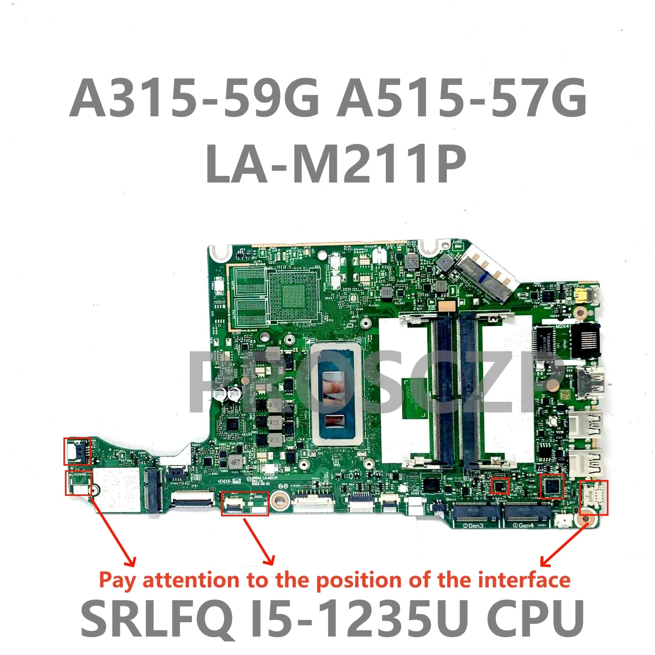 LA-M211P NBK6T11001 Haute Qualité Carte Mère Pour Acer A315-59G A515-57G Ordinateur Portable Carte Mère Avec I3-1215U / I5-1235U CPU 100% Testé