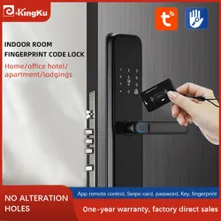 Biometric digital lock tuya wifi /TT Lock with fingerprint code Smart Card Key Unlock USB Emergency Charge Electronic for Home