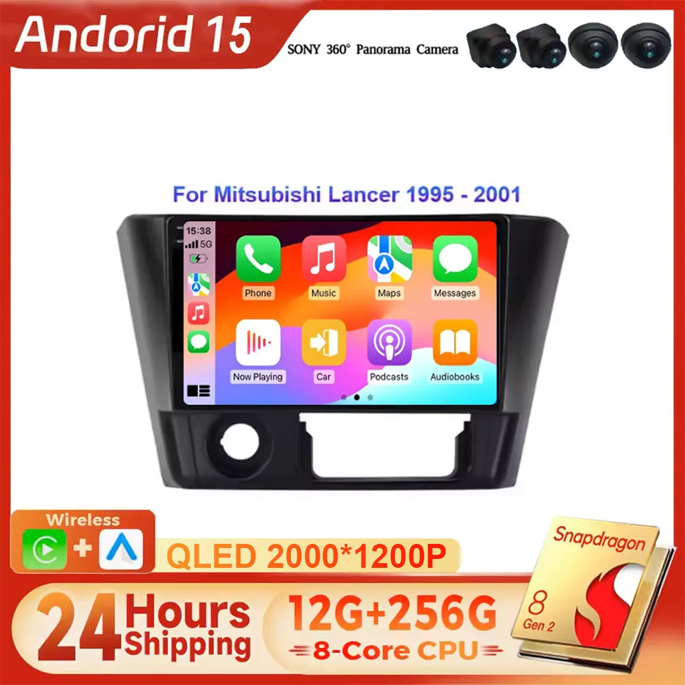 Android 15 For Mitsubishi Lancer 1995 - 2001 Car Radio Stereo Head Unit Multimedia Player GPS Navigation Wireless Carplay BT