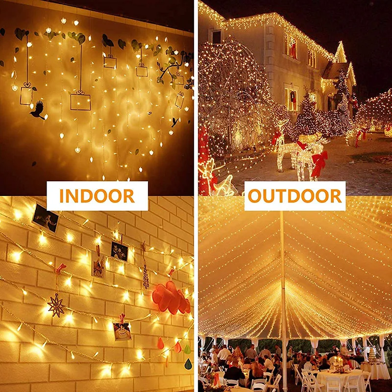 20M 10M Led String Christmas Lights 8 Modes Fairy Light For Garden Gazebo bedrooms Wedding Party Holiday Christmas Decorations