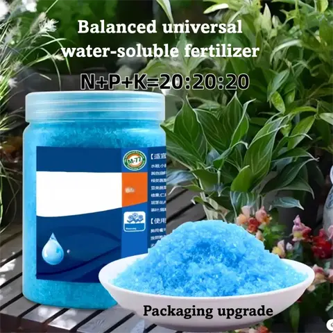 250g Balanced NPK Water Soluble Fertilizer 20-20-20+TE, All Purpose for Vegetables, Flowers Trees, Hydroponic Nutrient Solution