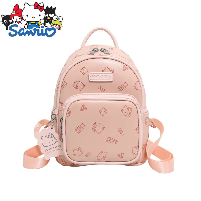 

Sanrio Hello Kitty New Mini Backpack PU Fashion Mini Women's Casual Backpack Cartoon Girl Schoolbag Lightweight High Quality
