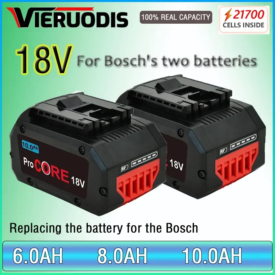 

Профессиональный беспроводной инструмент для Bosch 18V 8.0AH 6.0AH 10.0AH BAT609 BAT618 GBA18V80 21700 батарея ProCORE, запасная батарея