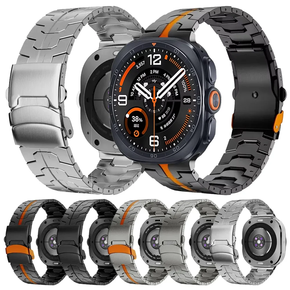 No Gaps Titanium Metal Strap For Samsung Galaxy Watch Ultra 2-1 47mm Belt Wristband Galaxy Watch Ultra 2025 Stainless Steel Band