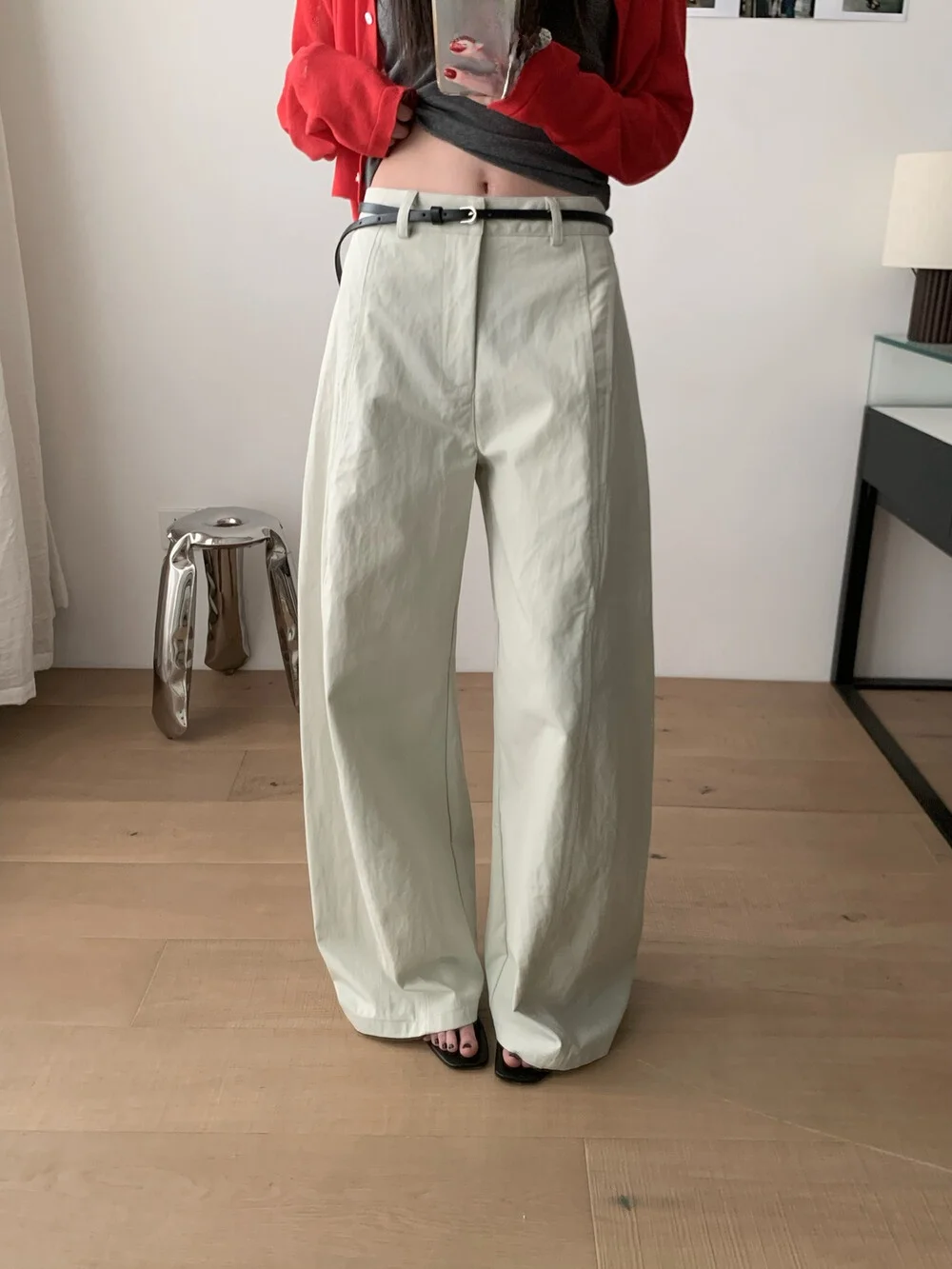 

Lilian High Waist Loose Casual Pants Draped Lazy Feelings Women's Spring Fashion Commute Style Trousers Cotton