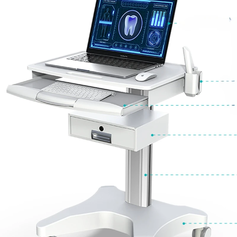 Dental mouth scanner trolley laptop trolley mobile RV medical apparatus trolley