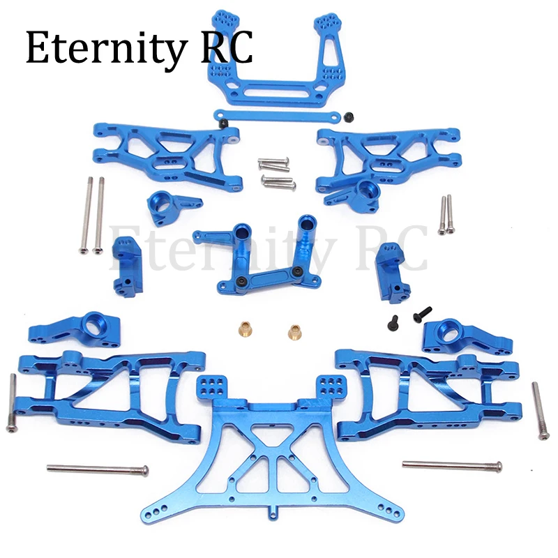 Upgrade Aluminum Alloy Chassis Arm C Seat Rear Stub Axle Parts Kit for 1/10 Traxxas 2WD Slash Rustler Stampede Parts