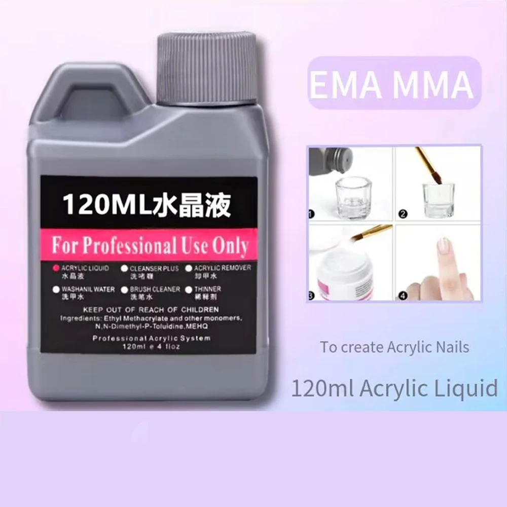 EMA-Bouteille de 120ml de liquide acrylique pour ongles, n64.art, poudre d'extension, carmise en œuvre/extension/trempage, fournitures de manucure # dean 023