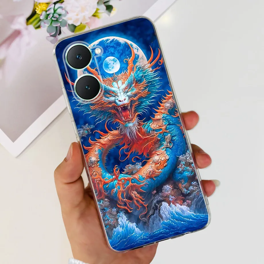 For Realme 10 4G 10 Pro+ Clear Soft TPU Silicone Phone Back Cover For Realme 10 Pro Plus 10Pro Funda Cool Dragon Cat Capa Bumper