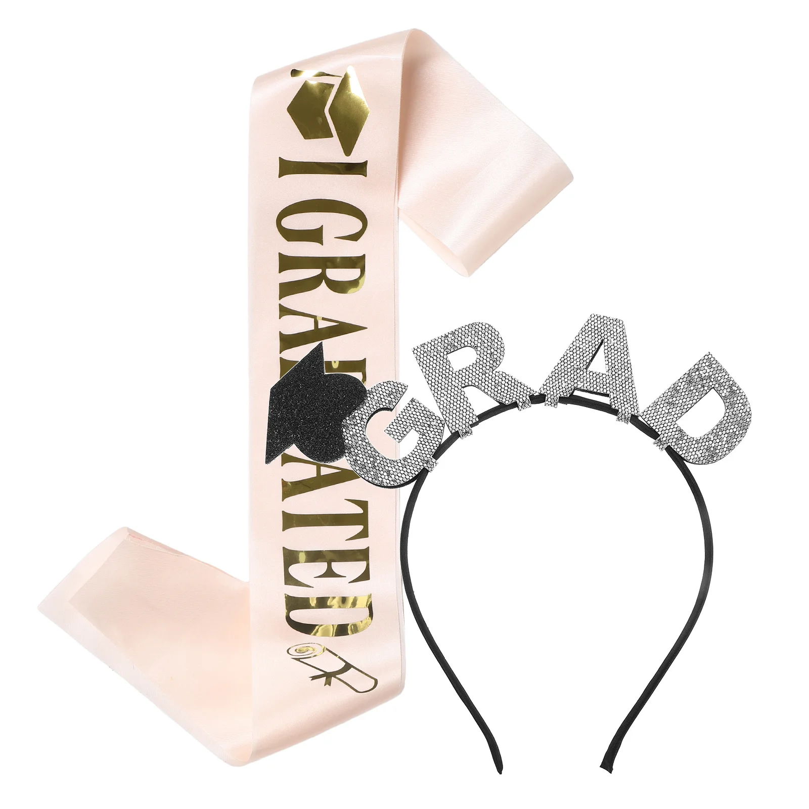

2 Pcs Graduation Season Headband Set Headbands Apparel Accessories Makeup Costume Props Cap Hair Decor Cloth Student