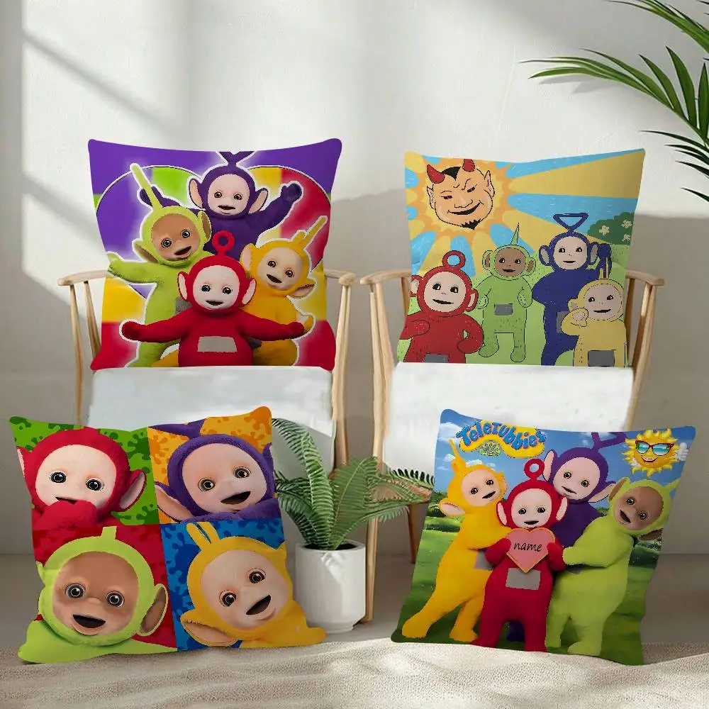 Cartoon T-Teletubbies Cushion Office Cushion Pillowcase Car Cushion Cover45X45CM Lumbar Pillowcase Sofa Pillowcover