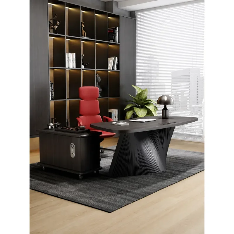 Luxury Modern Minimalist Computer Desk Special Shaped Study Table High End Executive Office Workstation for Home or Business