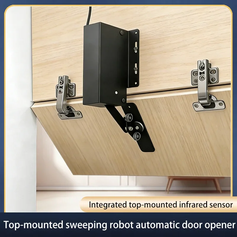 Top Mount Automatic Flip Up Door Opener For Robot Vacuum With Smart Infrared Sensor And Electric Telescopic Rod For Home Use