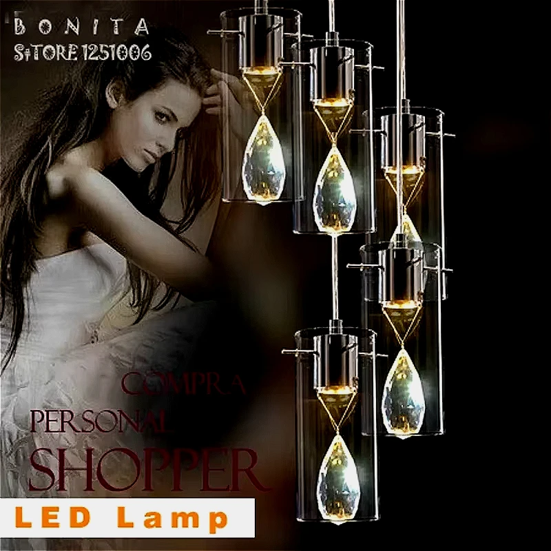 Single Head Luxury K9 Crystal Modern Chandelier Sparkling Jewelry Diamond Droplight Bedside Resturant Glass Led Pendant Lamp