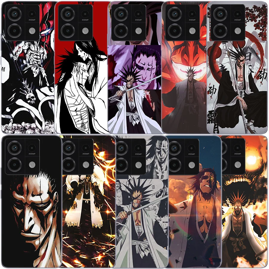 BLEACH Zaraki Kenpachi Clear Phone Case For Xiaomi Redmi Note 11 11S 11T 11E 10 10S 9 9S 9T 8 8T Pro 7 K70 K60 K20 TPU Pattern S