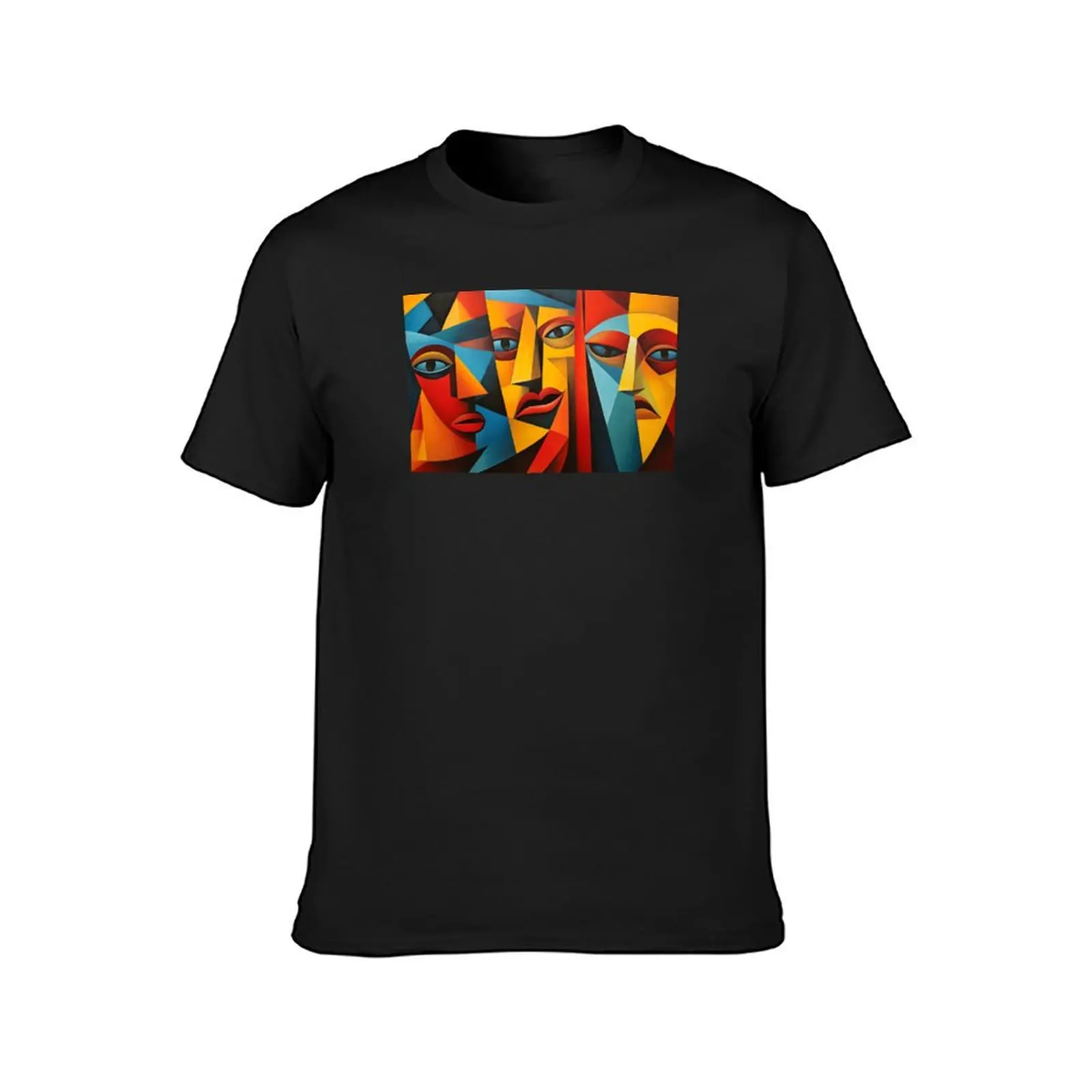 Cubist Faces: The Complexity of Expression T-Shirt plus sizes blacks mens graphic t-shirts big and tall