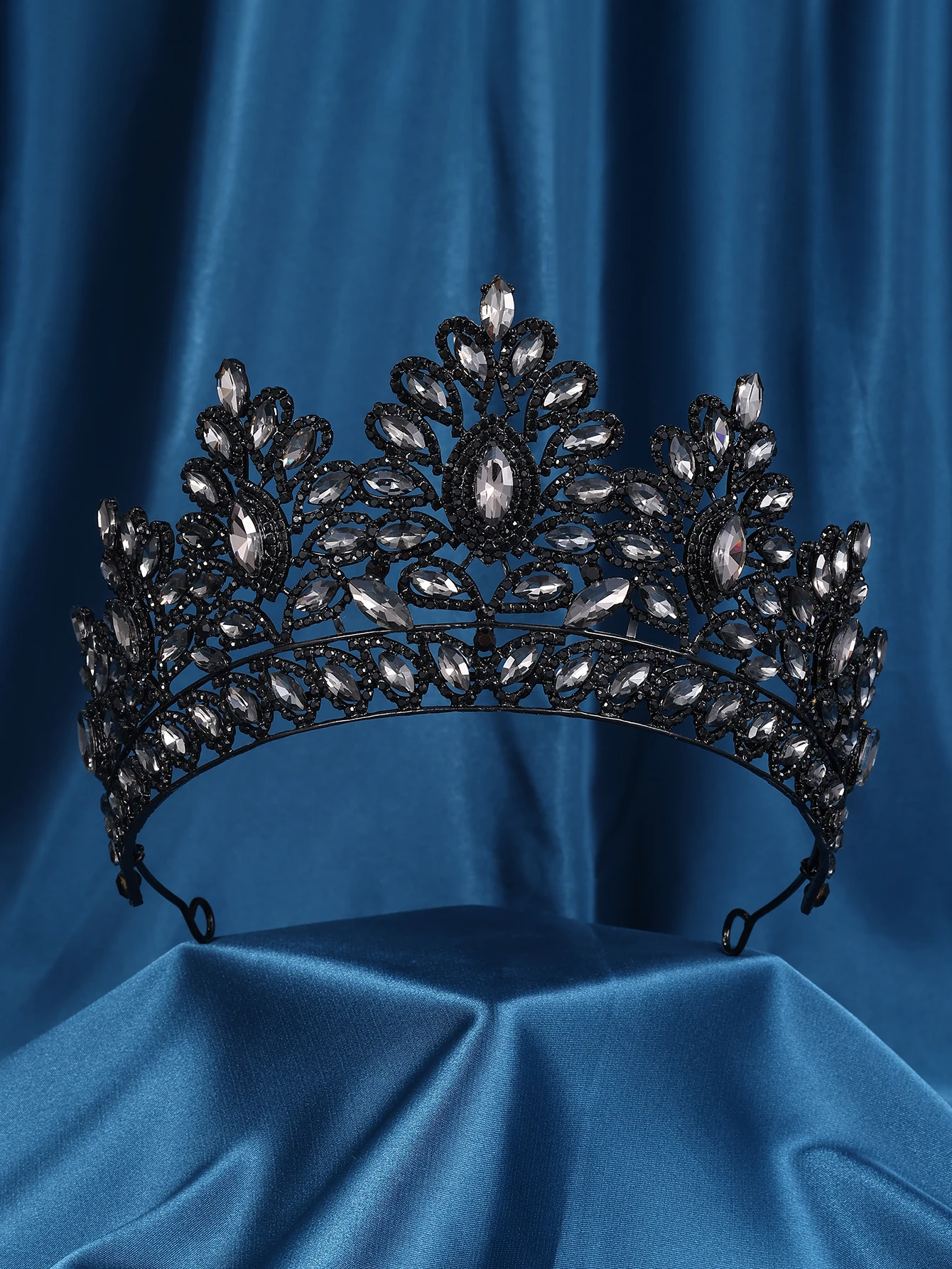 Black Crystal Bridal Tiaras And Crowns Rhinestone Prom Diadem Headband Bridal Wedding Hair Accessories Jewelry Crown Tiara