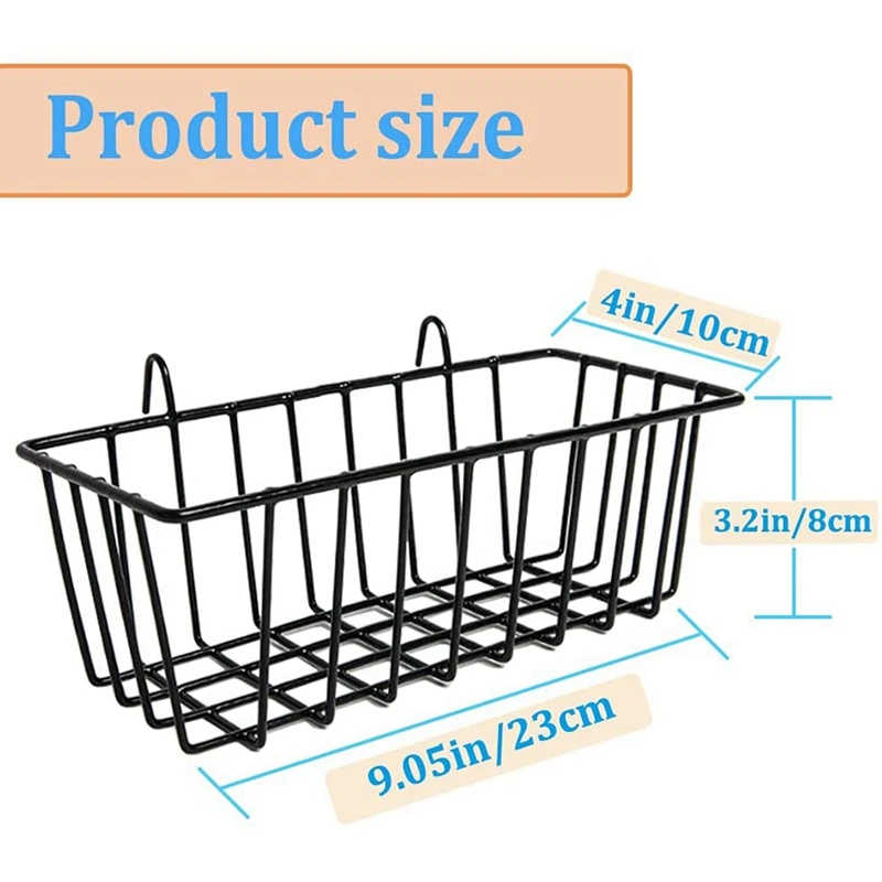 3 Pcs Wire Baskets,Wall Grid Panel Hanging Wire Basket,Wall Storage And Display Basket For Cabinet & Pantry Organization