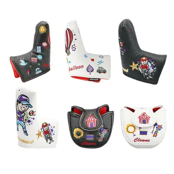 야외 골프 퍼터 커버, 블레이드 클럽 보호대, 휴대용 PU 헤드 커버 