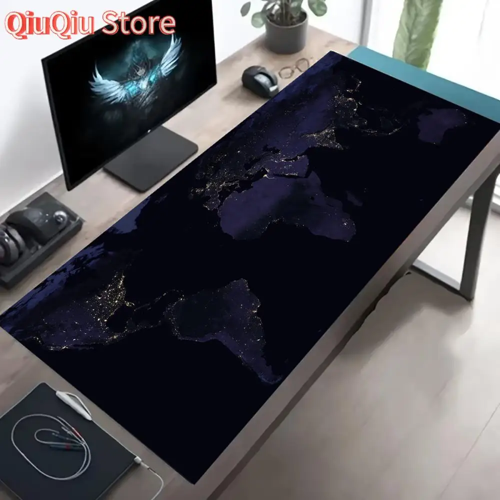 Dark World Map Mouse Pad Large MousePad mini PC XXL Gaming Rubber Lock Desk Mat tablet monitor Computer Gamers phone work office