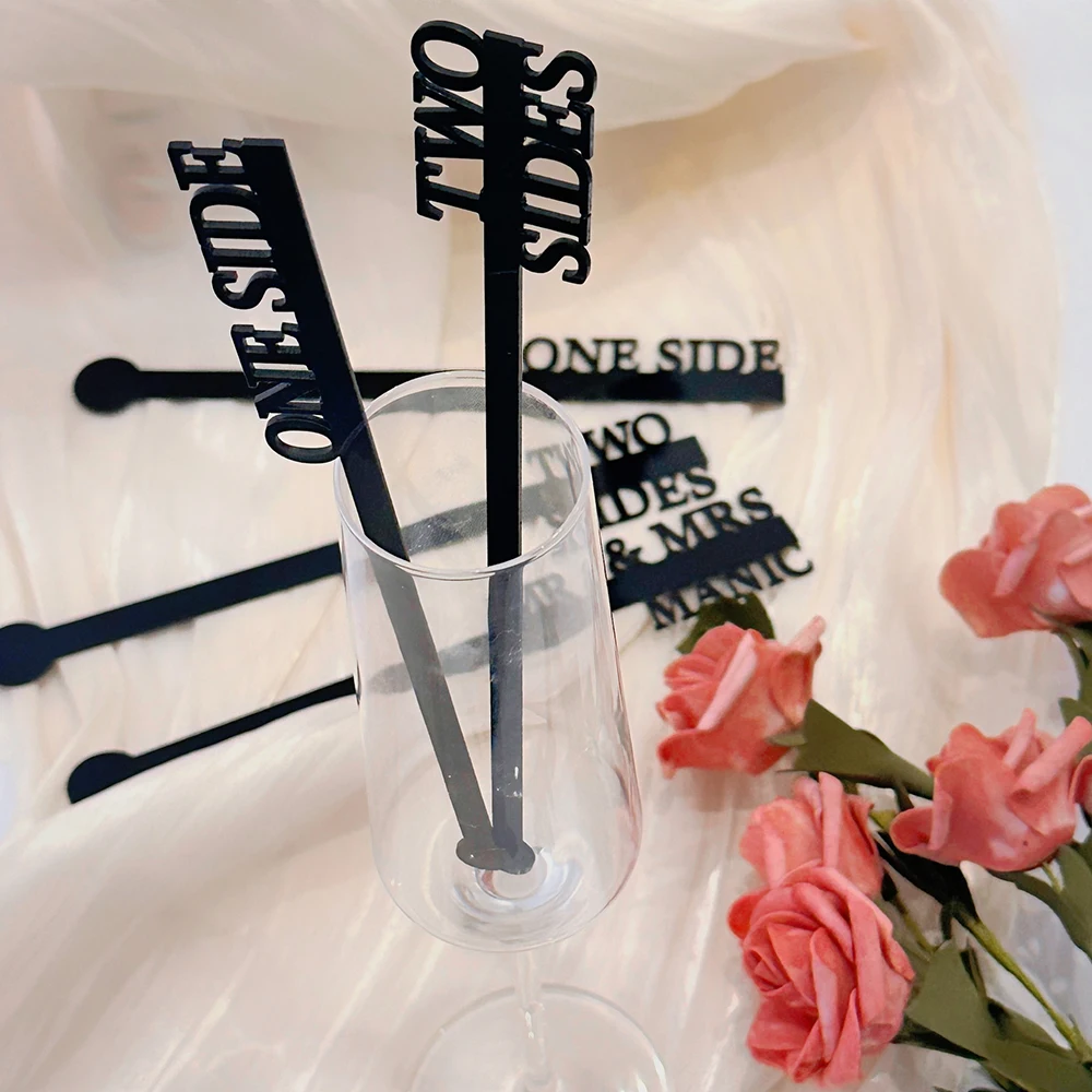 

Personalized Acrylic Wedding Drink Stirrers, Name Tags, Baby Shower Favors,Custom Cocktail Party Swizzle Sticks