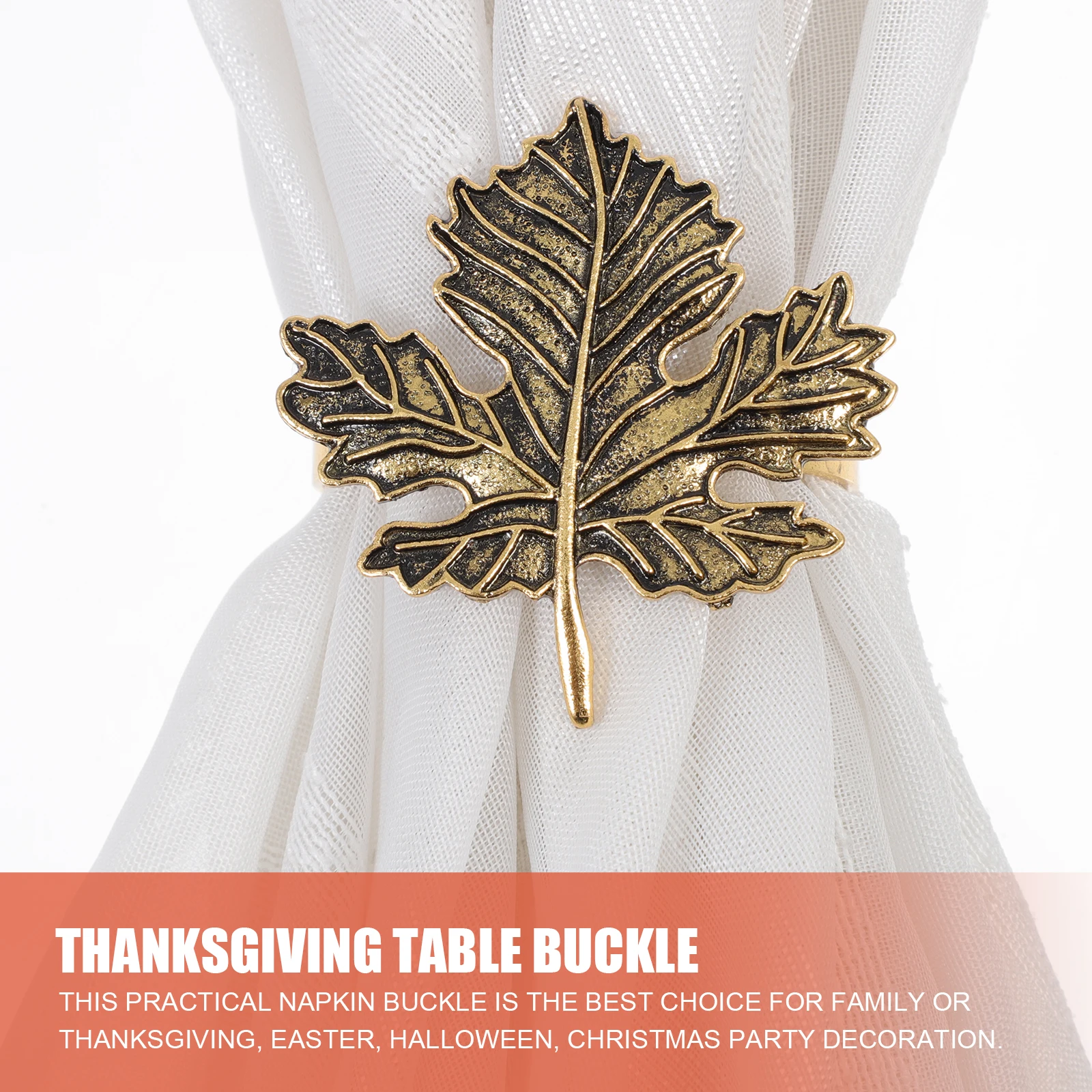 

4 Pcs Napkin Ring Buckle Fall Leaf Rings Decorative Buckles Maple Leaves Circle Exquisite Napkins