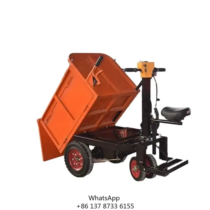 Small Dump Truck Hand Ash Truck Small Dumping Cart Hand Push Ash Cart Battery Power Electric Transfer Cart