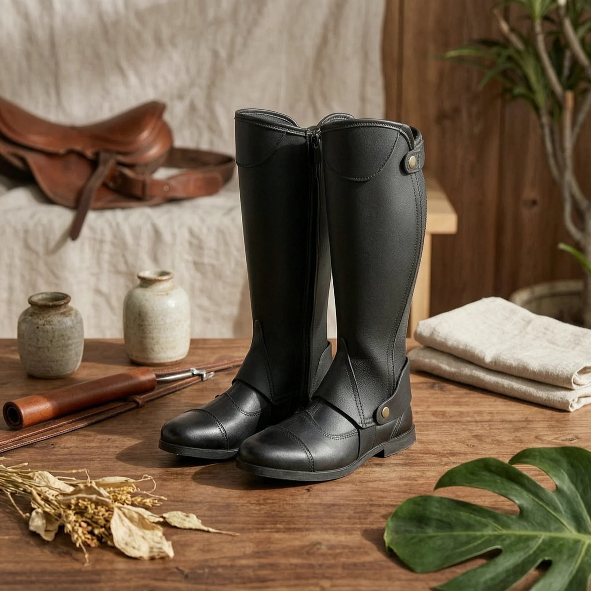 Half Chaps Microfiber Riding Gaiters Legwear Stay up Gear Strong for Riders, Equestrian Training