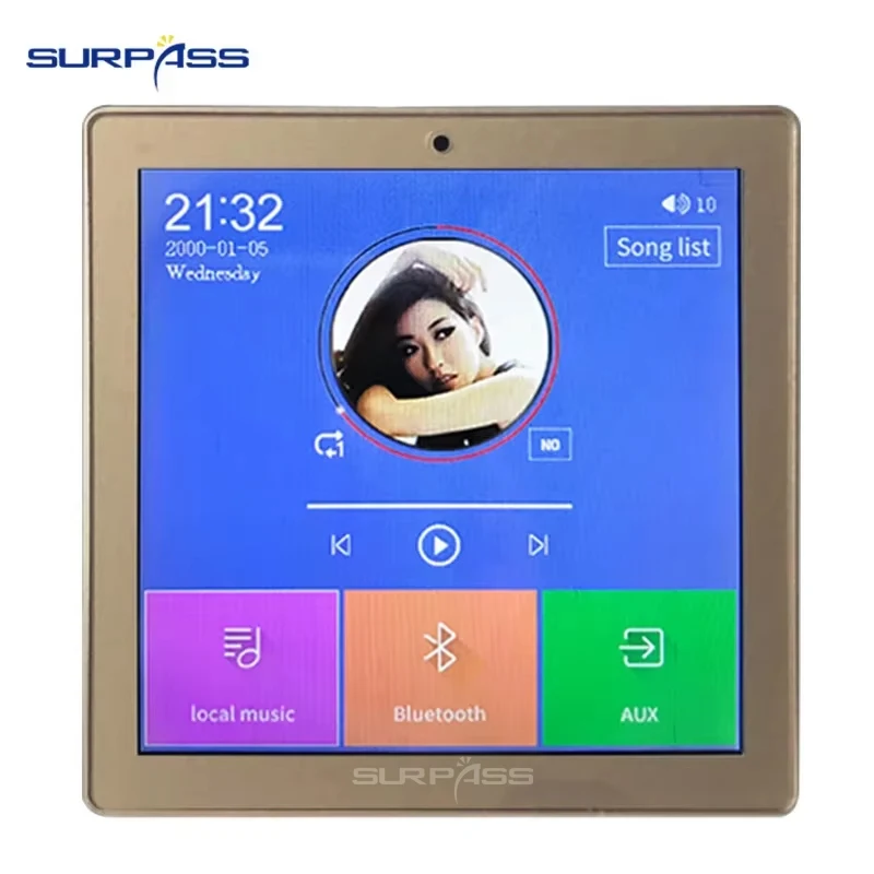 2/4 채널 미니 스마트 월 앰프, 터치 스크린, Fm 라디오, HiFi 스테레오, 홈 오디오, 블루투스 호환 음악 플레이어 시스템