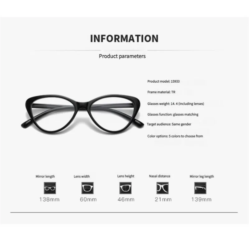 Y2K Cat Eye Eyeglasses Anti Blue Light Fashion Korean Hip Hop Retro Personality Party Decorative Eyewear for Men and Women